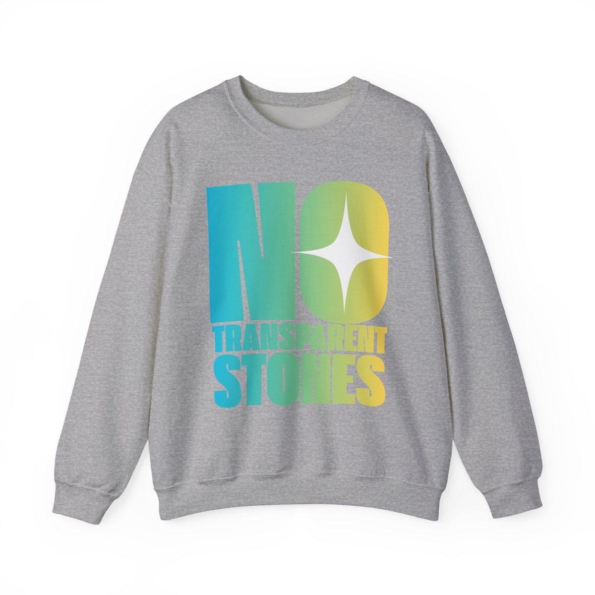 "No Transparent Stones" Blue & Yellow Sweatshirt