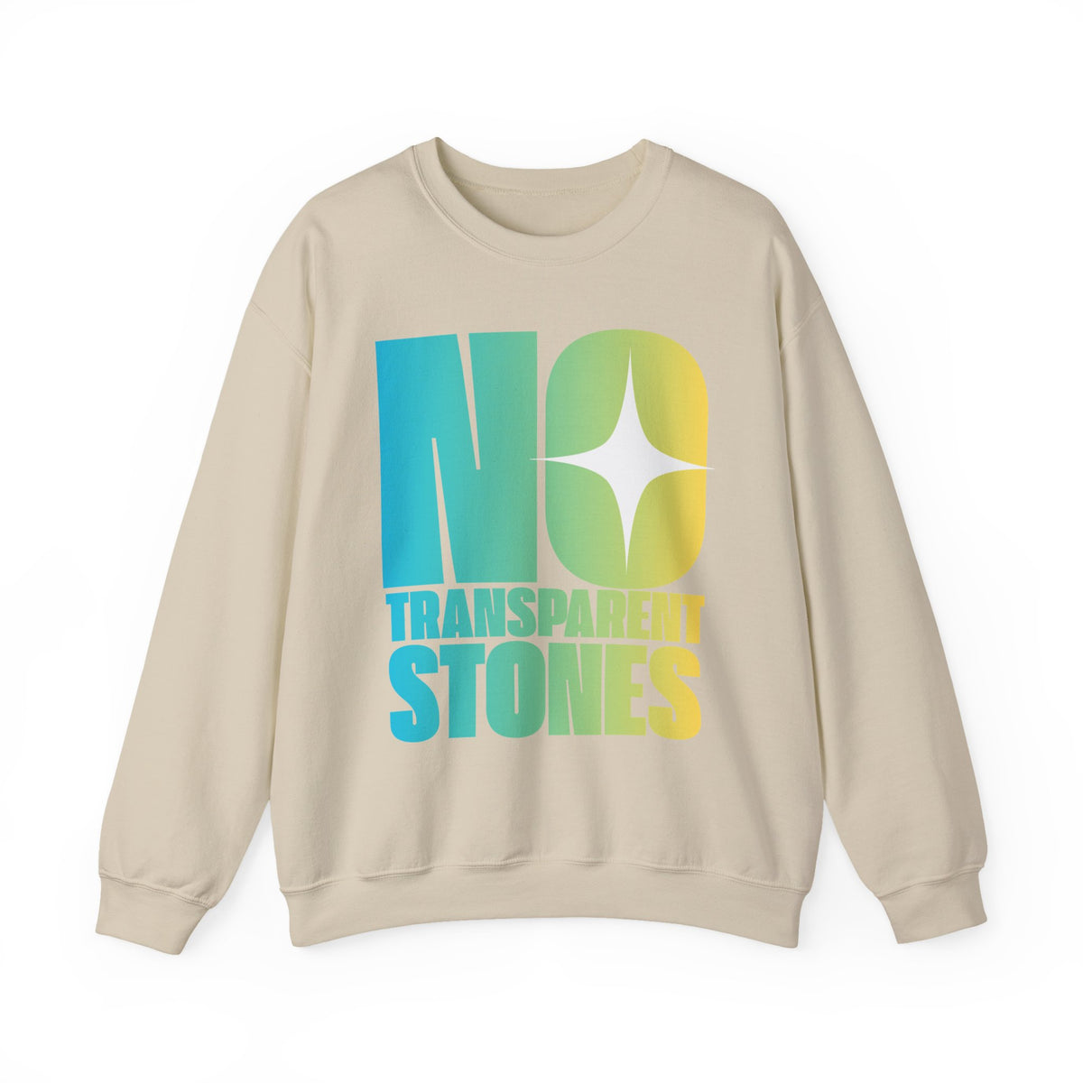 "No Transparent Stones" Blue & Yellow Sweatshirt