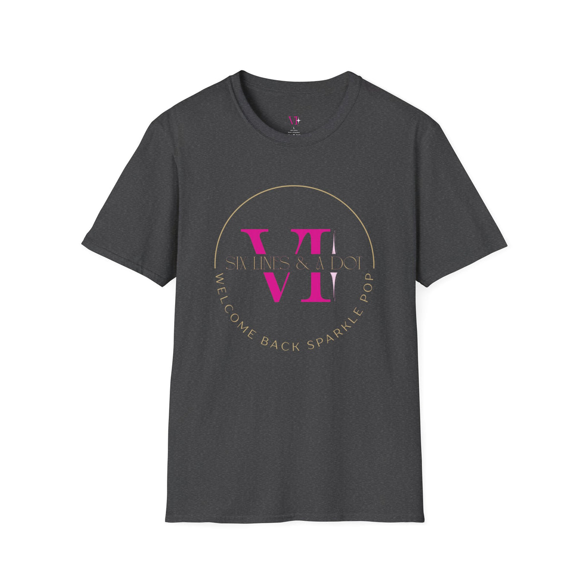 "Welcome Back Sparkle Pop" Gold Circle T-Shirt