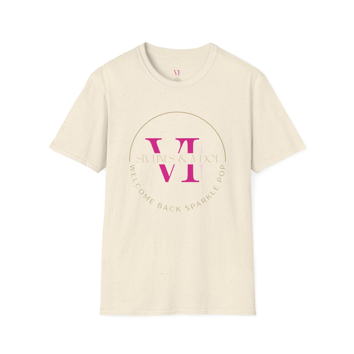 "Welcome Back Sparkle Pop" Gold Circle T-Shirt