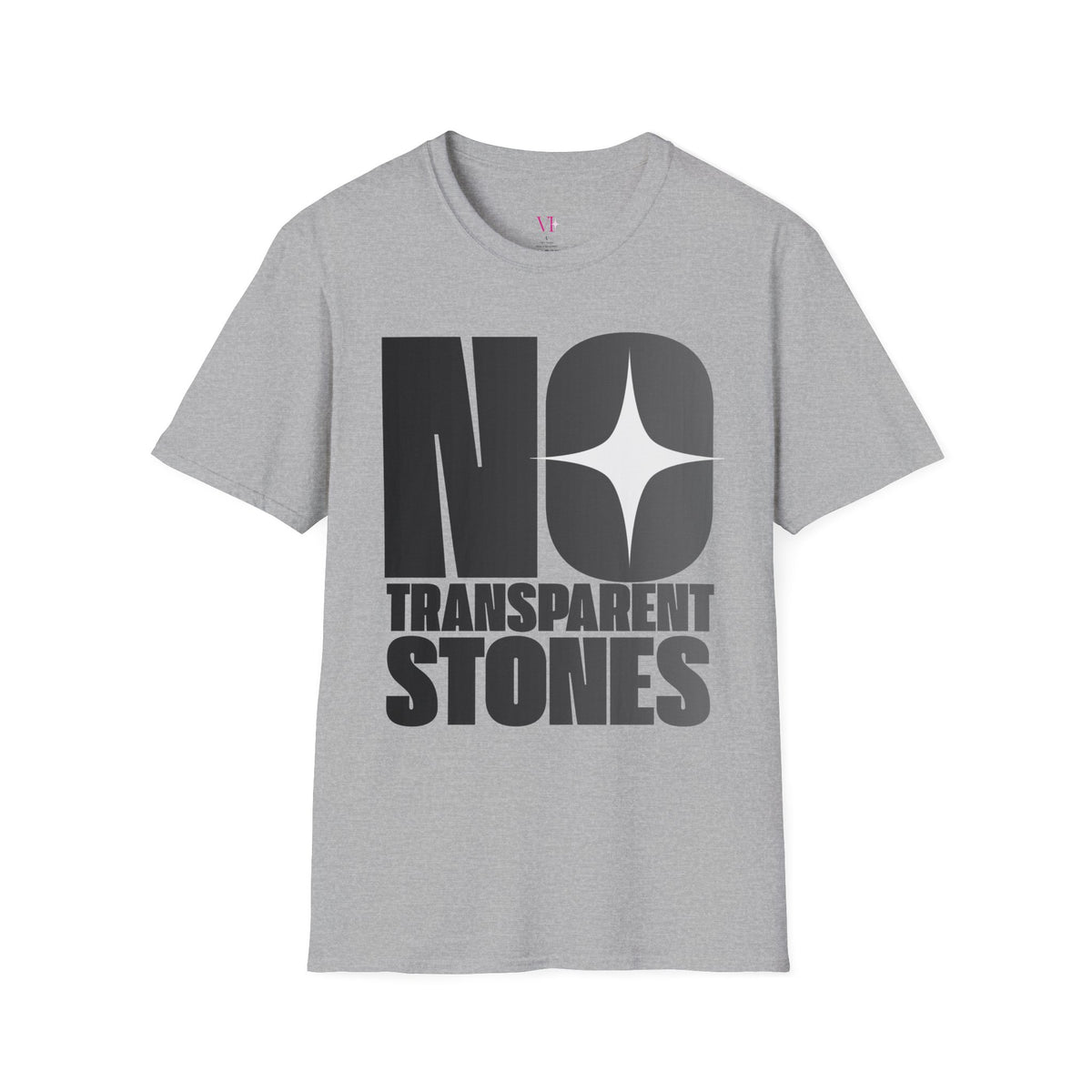 "No Transparent Stones" Black T-Shirt