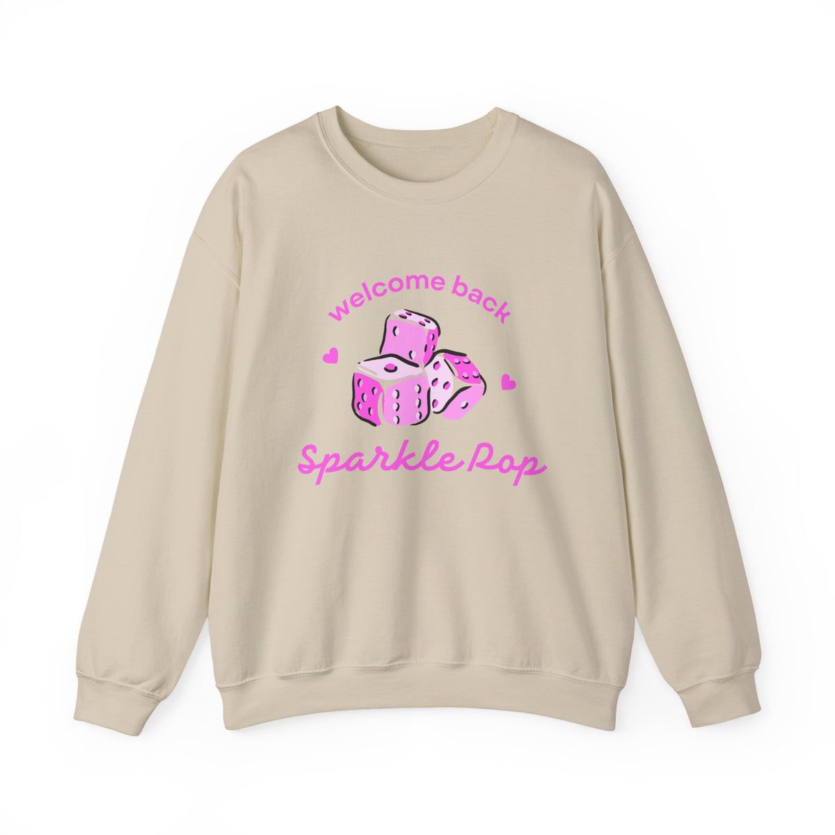 "Welcome Back Sparkle Pop" Heart Dice Sweatshirt