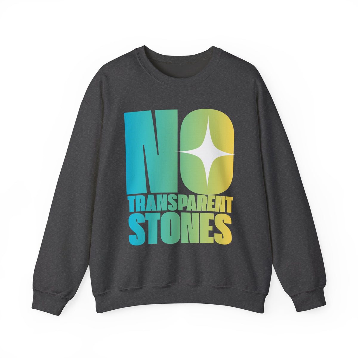 "No Transparent Stones" Blue & Yellow Sweatshirt