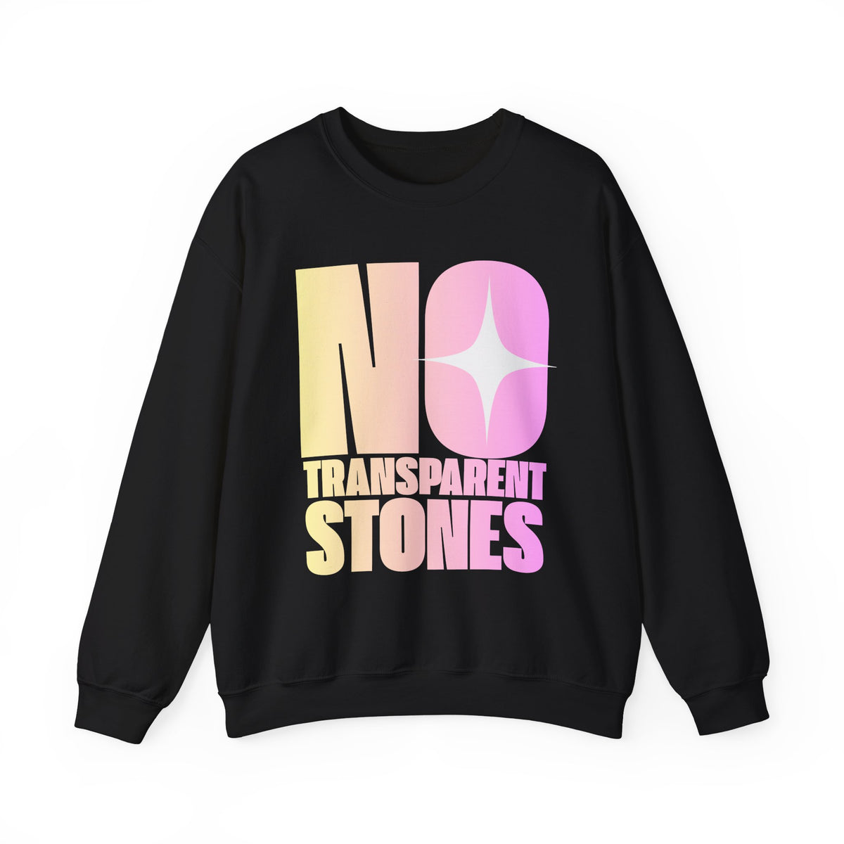 "No Transparent Stones" Yellow & Pink Sweatshirt