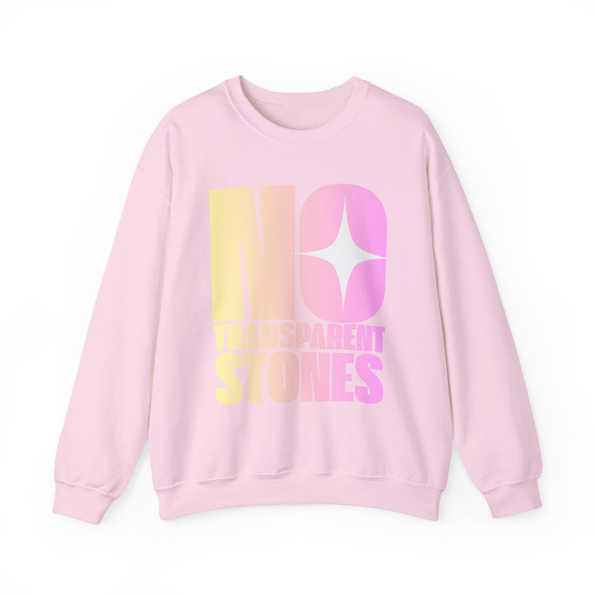 "No Transparent Stones" Yellow & Pink Sweatshirt