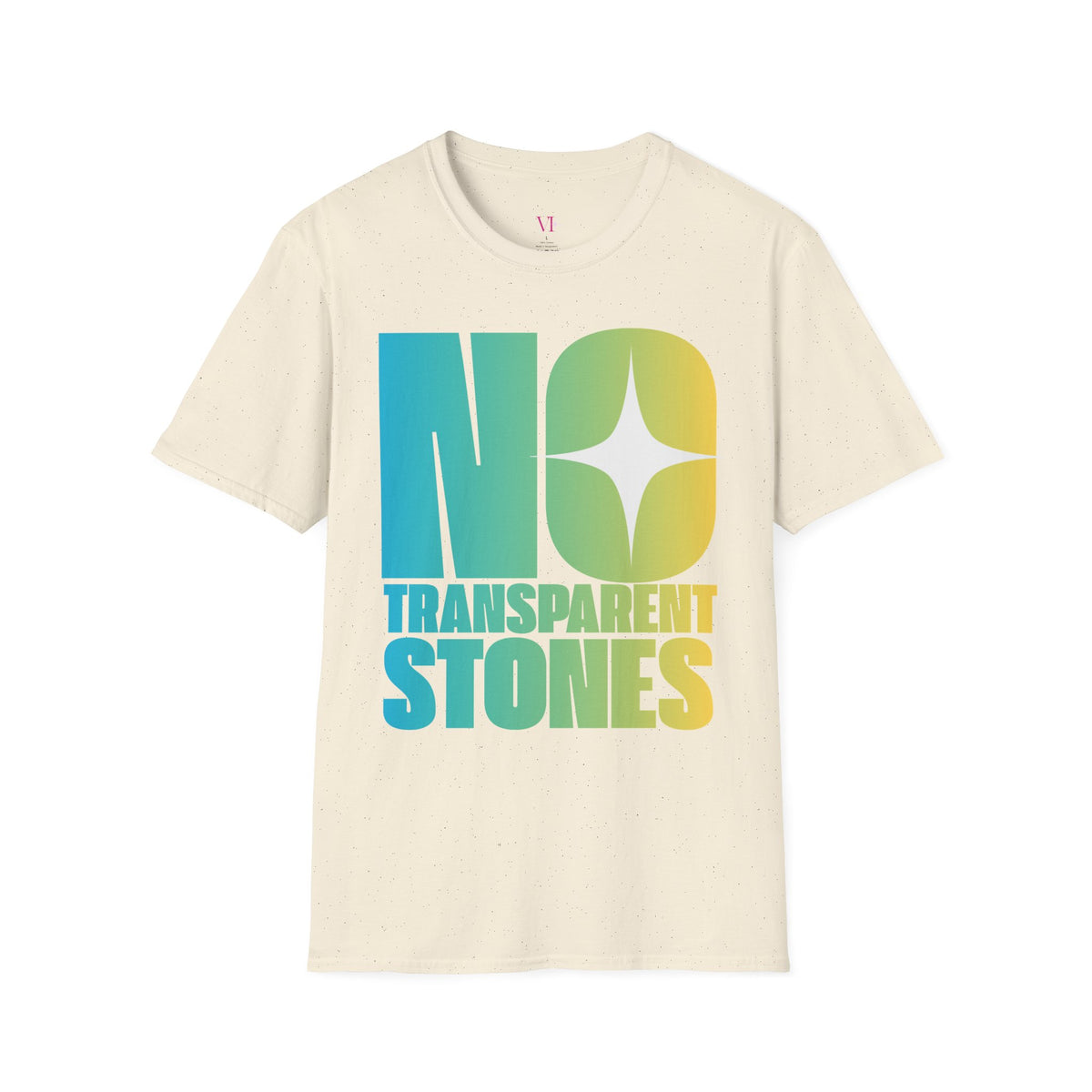 "No Transparent Stones" Blue & Yellow T-Shirt