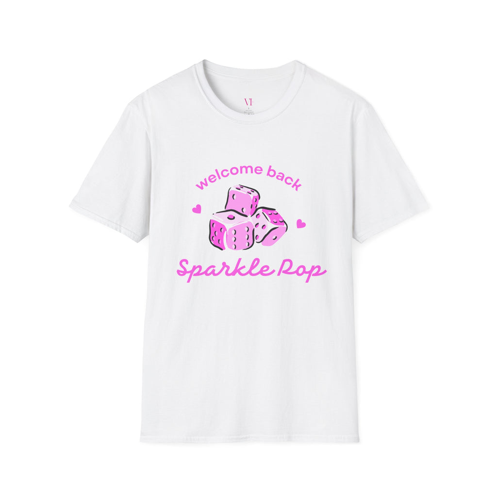 "Welcome Back Sparkle Pop" Heart Dice T-Shirt