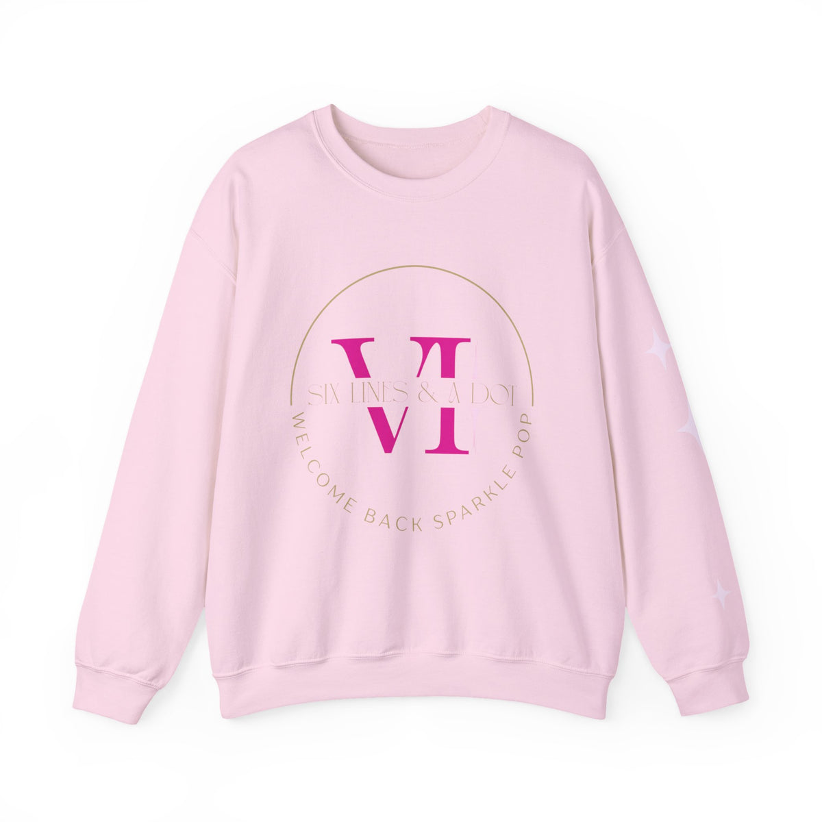 "Welcome Back Sparkle Pop" Gold Circle Sweatshirt