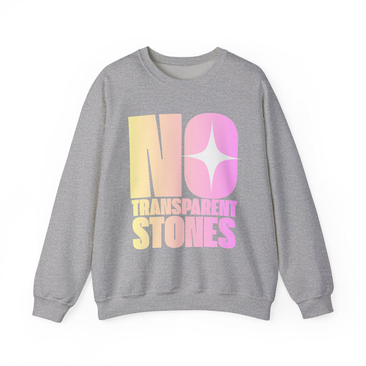 "No Transparent Stones" Yellow & Pink Sweatshirt