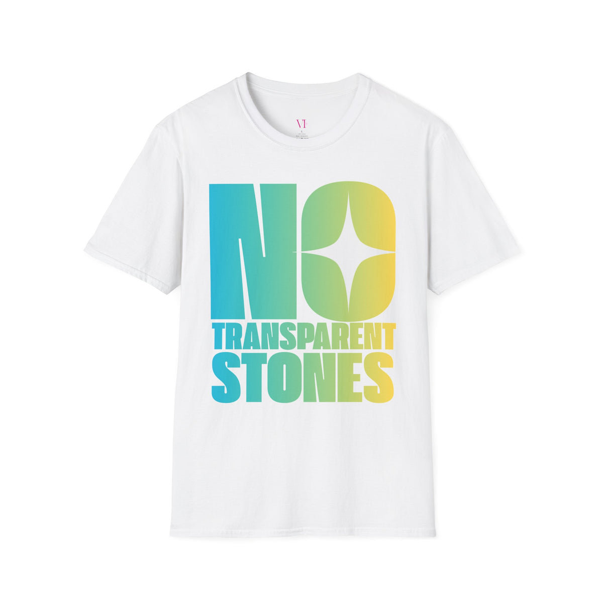 "No Transparent Stones" Blue & Yellow T-Shirt