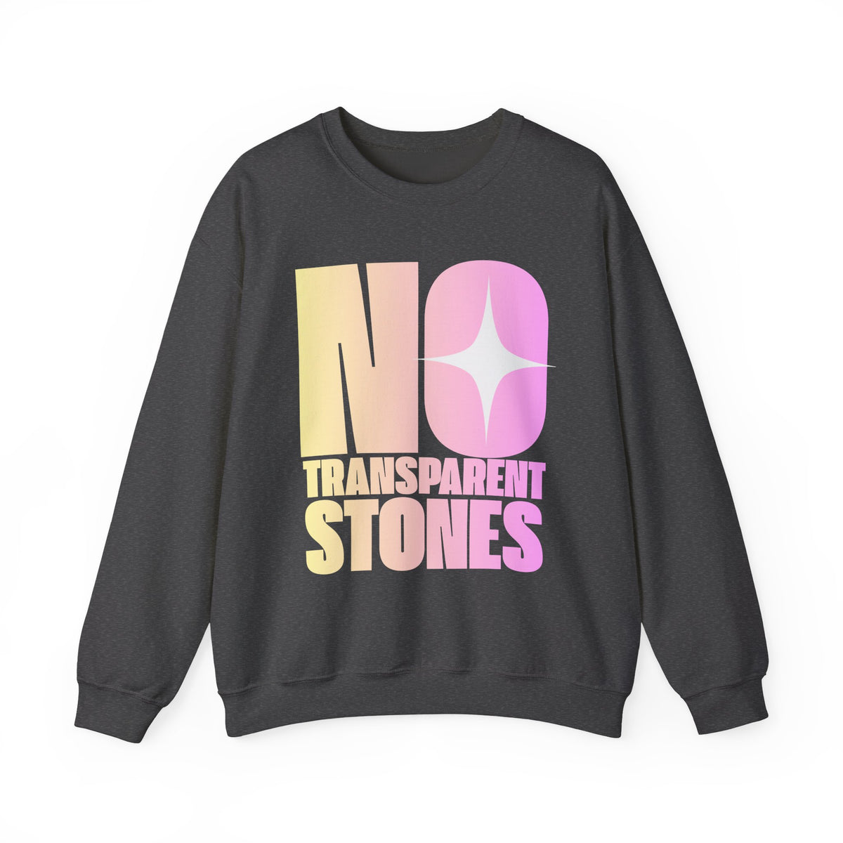 "No Transparent Stones" Yellow & Pink Sweatshirt