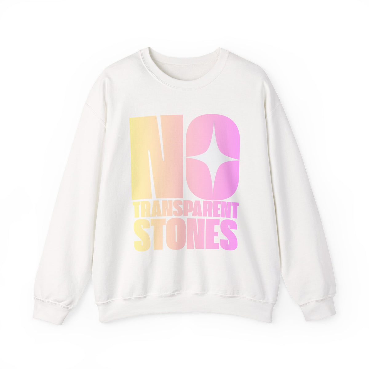 "No Transparent Stones" Yellow & Pink Sweatshirt