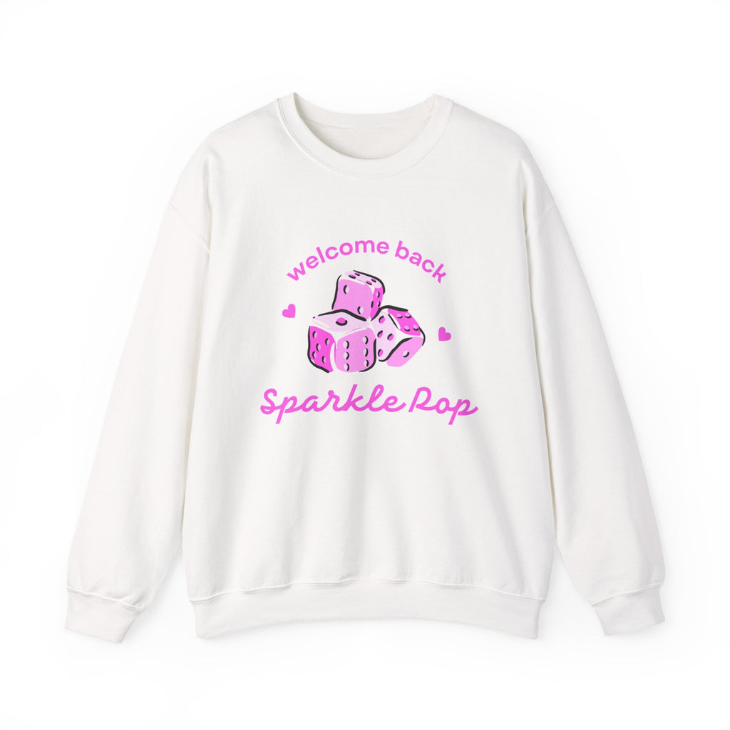 "Welcome Back Sparkle Pop" Heart Dice Sweatshirt