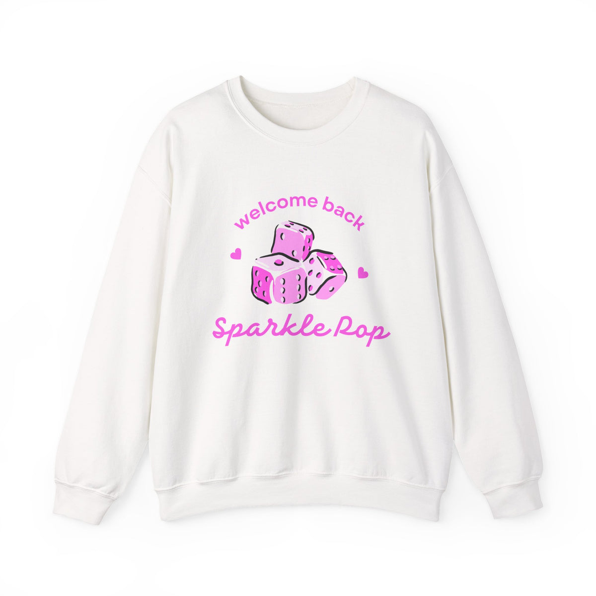 "Welcome Back Sparkle Pop" Heart Dice Sweatshirt