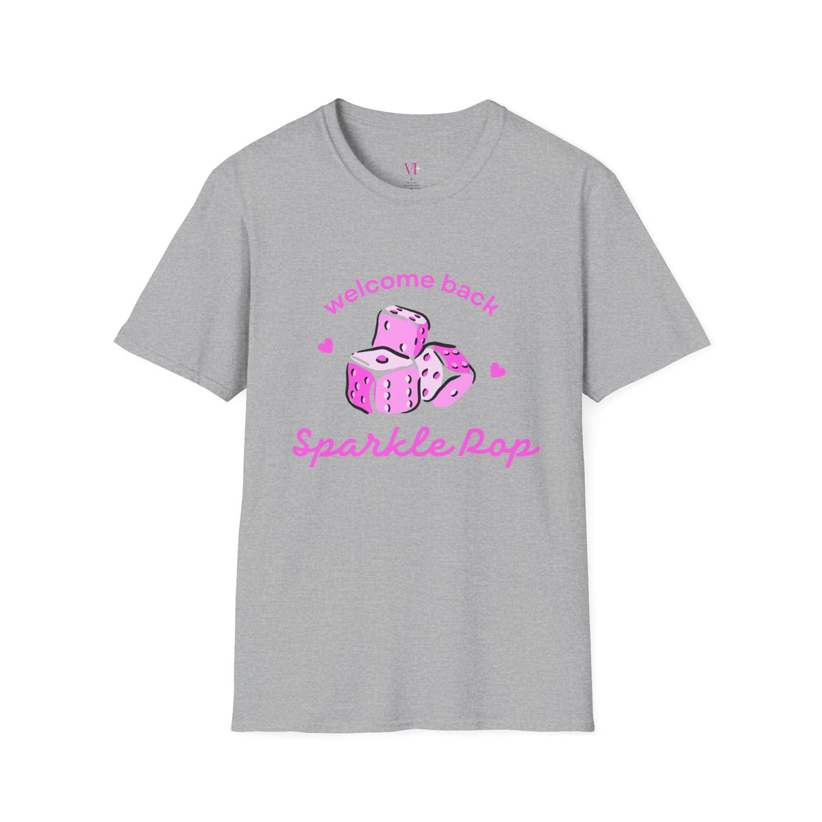 "Welcome Back Sparkle Pop" Heart Dice T-Shirt